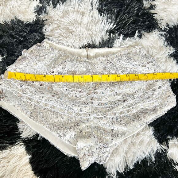 Sequin‎ Micro Mini Shorts, Festival Clubwear Rave Glam Medium 2000s Y2K - Picture 5 of 7